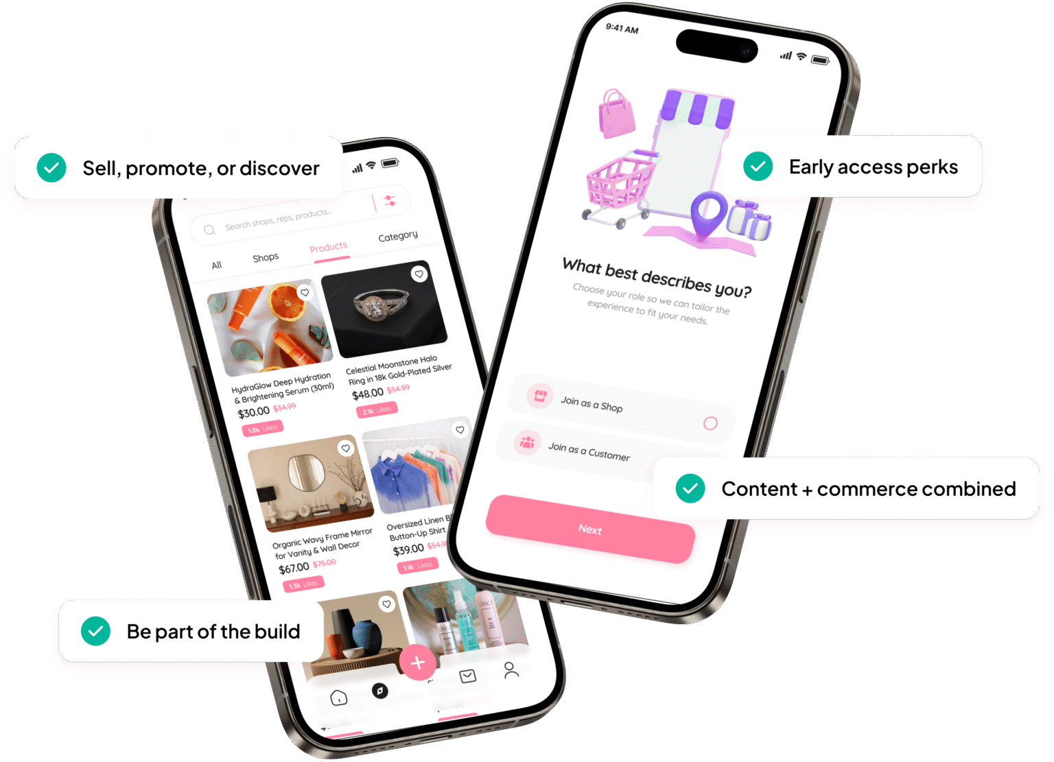 Shop Society app screens